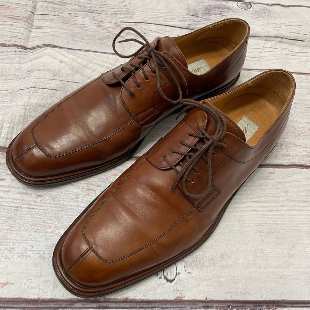 Mezlan Fiore Matte Leather Split Toe Brown Red Derby Lace Up Men’s Size 13